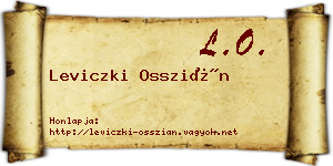 Leviczki Osszián névjegykártya